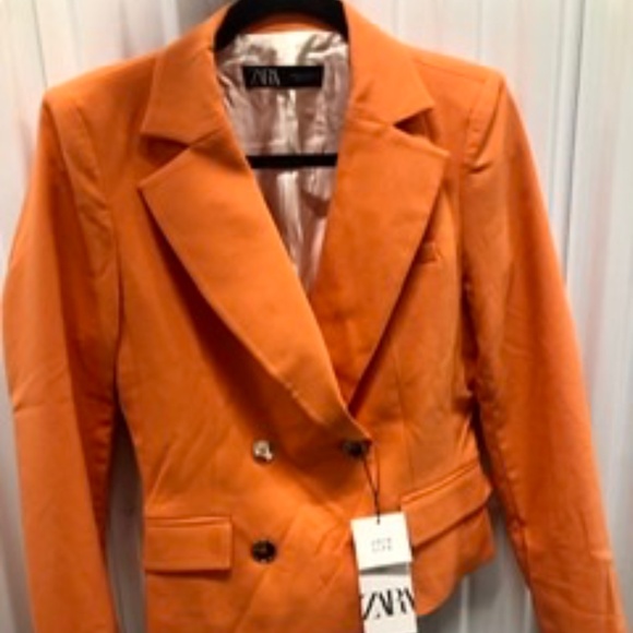 ZARA Orange Business Blazer Jacket, M, NWT - Picture 1 of 7